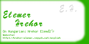 elemer hrehor business card